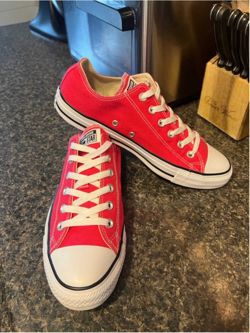 New Converse Low Top Sneakers in Bright Pink with White Accents - Picture 6 of 10